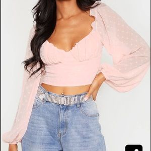 NWT Pretty Little Thing Pink Blouse